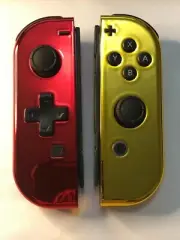 Custom Chrome Gold & Red Nintendo Switch Joy Con Joy-Con JoyCon controller DPAD