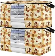 sanluoli 60L 2 Pack Underbed Clothes Storage with Reinforced Handles, clear window Closet Storage Box