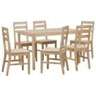 7-Piece Dining Chairs & Table Set Solid Acacia Wood Timber Desk 6-Seater Natural