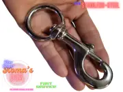 Stainless Steel Swivel Eye Snap Hook 5" long 2" Eye (2 Pack) 300 SWL