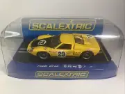 Old Stock Scalextric 1/32 Ford GT40 yellow #29 slot car Lights!