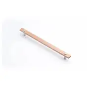 Lenah 288mm Cabinet Handle, Tasmanian Oak &amp; Polished Chrome Face Caps