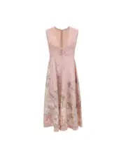 Zimmermann Alora Dress Floral-Print Linen Dress Sleeveless V-Neck Midi Dress