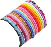 [KIFEDSLJ] Boho Beaded Anklet for Women Elastic Colorful Beads Beach Anklets Jewelry