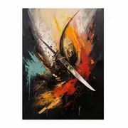 Red Knife Art Abstract Painting Canvas Print
