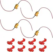 eMagTech 4PCS Load Resistor 25W 6Ohm LED Turn Signal Resistor Flasher Adaptor Flash Fix Error for LED Turn Signals LED Headlight Bulbs License Plate Light Fog Light DRL