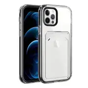 Nevenka Clear Card Case Slim Fit Protective Soft TPU Case with Card Holder for iPhone 13/13Pro/Pro Max-Black