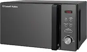 Russell Hobbs RHM2076B 20 Litre 800 W Black Digital Solo Microwave with 5 Power Levels, Automatic Defrost, 8 Auto Cook Menus, Clock and Timer, Easy Clean