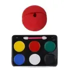 Red Sponge Clown Nose 6 Colours Make Up Face Paint Palette Party Fancy Dress
