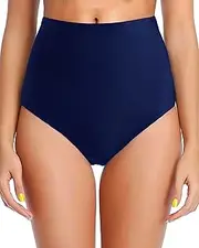 [Dipinon] Women's Black High Waisted Bikini Bottom Full Coverage Bathing Suit Swim Bottoms Tummy Control Swimsuit Shorts