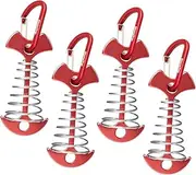 POPETPOP 4Pcs Fish Bone Tent Pegs with Spring Hook Durable Outdoor Tents Accessories for Camping Hiking and Travel Corrosion Resistant and Easy to Nails