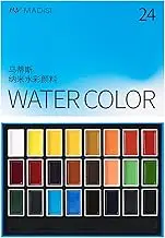 24-Color Watercolor Paint Set - Professional Quality Watercolor Pigment with Full Pans, Ideal for Artists, Illustrators, and Crafters, Vivid Colors for Painting Projects