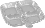 Compartment Plates | Four-Grid Portion Control Food Plate | Square Fruit Dish Household Dishwasher-Safe Tableware Compartmentalized for Home Travel Family Gatherings