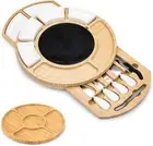 Platter Serving Cheese Board - Bamboo Cheese Board Knife Set Round Christmas New