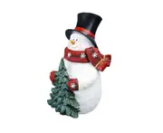 Snowman Statue Ornamental Lighting Wreath Ring Hold Nordic LED Glowing Snowman Decor for Home-2