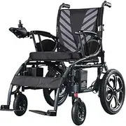 Lightweight Foldable Electric Wheelchair, Comfortable Electric Power Wheelchair with Joystick and Shock Absorption, Dual Motors Mobility Aid