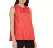 Ted Baker Sherbey Lace Yoke Pleated Sleeveless Blouse NWT US Sz 6 (UK2)
