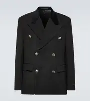 [Prada] Prada Double-breasted virgin wool suit jacket AU 90 black