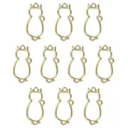 20Pcs Cat Shaped Alloy Open Back Bezel Pendants Resin Frame for DIY, Gold Tone