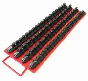 80pc GOLIATH INDUSTRIAL SOCKET STORAGE TRAY RAIL RACK HOLDER 1/4 3/8 1/2 LSTBR