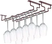 2 Pack 15.6" Wine Glass Rack under Cabinet Stemware Rack, Wine Glass Hangers Rac