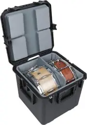 SKB iSeries Waterproof Double Snare Drum Molded Hard Road Case w/ Foam Liner