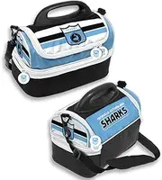 NRL Cronulla-Sutherland Sharks Retro Dome Lunch Cooler Bag, Sky Blue White, 25 x 16 x 20cm, Single Unit