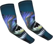 [FHEDVBN] Cool Fish Arm Sleeves Compression Arm Covers for Men Women Outdoor Sun Sleeves Cooling Sports Sleeve, Black