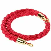 New 1.5 Meter Velvet Rope Red with Gold End Stanchion Queue Line Barriers