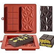 ARREBOL 2 Pack Silicone Chocolate Bar Thick Mold for Stuffed Bar, Large Candy Bar Mold for Filling