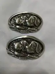 Hunting Dog Lot of 2 Conchos with Hammer Backs