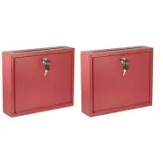 AdirOffice Mailbox Heavy-Duty Steel Durable Key-Locking Metallic Red (2-Pack)