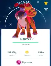 Pokémon Shiny Dynamax Raikou - TRADE - Registered Shiny Raikou require