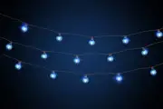Fantado 25 Socket Holiday LED Outdoor Patio String Light Set, G40 Blue Globe ...