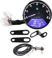 ElgnAura Digital Motorcycle Speedometer and Tachometer Gauge 12000RPM with LED Backlight Weatherproof Design for Universal Motorcycles