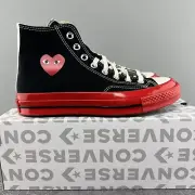 Converse Chuck Taylor All Star 70 Hi Comme Des Garcons Size 9 Mens Black Red