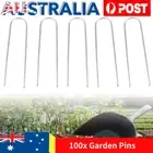 100PCS Lawn Anchor U Tent Pegs Weed Mat Fastening Turf Pins Grass Synthetic AU