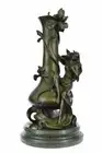 Art Deco Group of Ram Rams Sheep on a Cliff Bronze Sculpture Marble Figurine