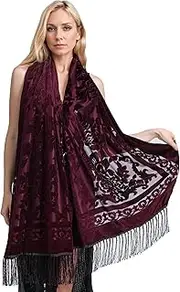 [DQSSYTTX] Peacock Velvet Shawl with Fringe Beaded Shawl for Women Peacock scarf Handmade Beading Indian Wraps for wome Tassel