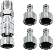 RLECS Airbrush Accessory Airbrush Quick Disconnect Couplings Disconnect Adapter Kit Silver Air Pump Air Hose Connector G1/8 Inch Male Connector G1/8 Inch Female Hose Fitting Suitable for Airbrushes
