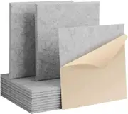 iDEER LIFE Acoustic Foam 12-Pieces Sound Absorbing Panels Wall Tiles [Square Shape] (Light Grey)