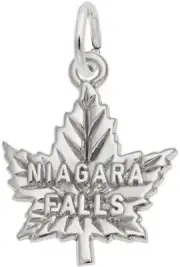 Sterling Silver Niagara Falls Maple Leaf Charm by Rembrandt