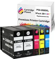 5 Pack (2BK,1C,1M,1Y) Compatible Ink for Canon PGI-2600XL PGI2600XL for Canon IB4060 MB5060 MB5160 MB5360 MB5460