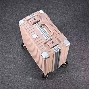 簡約復古純色 結實耐用 端商務鋁框拉桿行李箱 登機箱 旅行箱 18吋 20吋 行李箱 防撞 防刮 拉桿行李箱