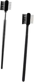 Baluue 2pcs Comb Brush Supply Makeup Tool Professional Portable Eyebrow Eyelash Brush for Beauty Salon Home