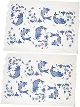Generic 2 Pcs High Temperature Ceramic Underglaze Transfer Paper Fish Design Decals for Pottery Art Durable Clay Stickers for Enamel Firing and DIY Creations