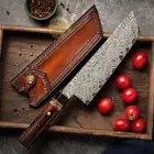 8" NEW NAKIRI CHEF KNIFE JAPANESE DAMASCUS VG-10 STEEL KITCHEN KNIFE CLEAVER
