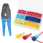 180PCS T Tap Wire Connectors Male Spade Terminals with Crimper,90Pairs Auto Q...