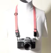 Small Adjustable 20-35" Pink Camera Neck Strap w/ Peak Design Anchors / Cotton