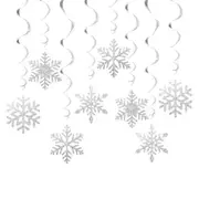 Clear Snowflake Hanging Spiral Swirls 8pk